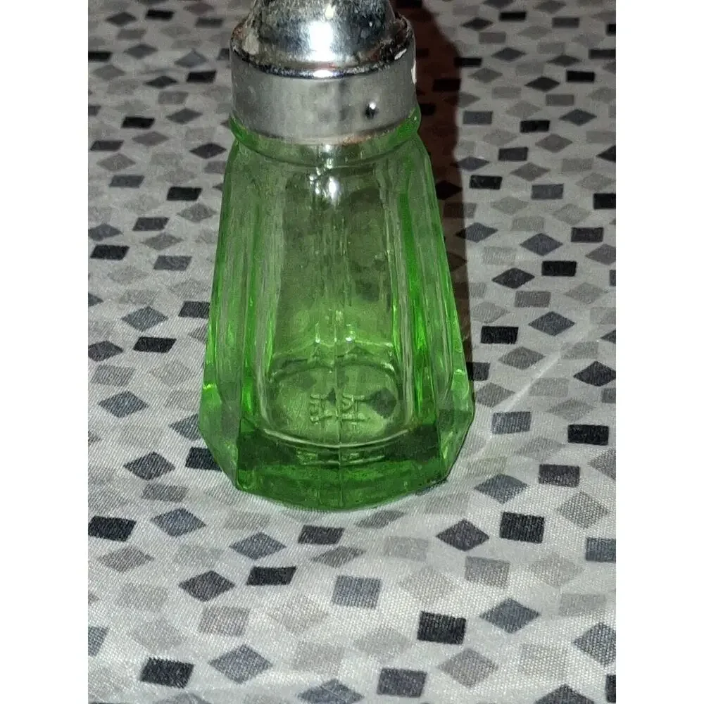 Vintage Hazel Atlas Uranium Glass Pepper Shaker